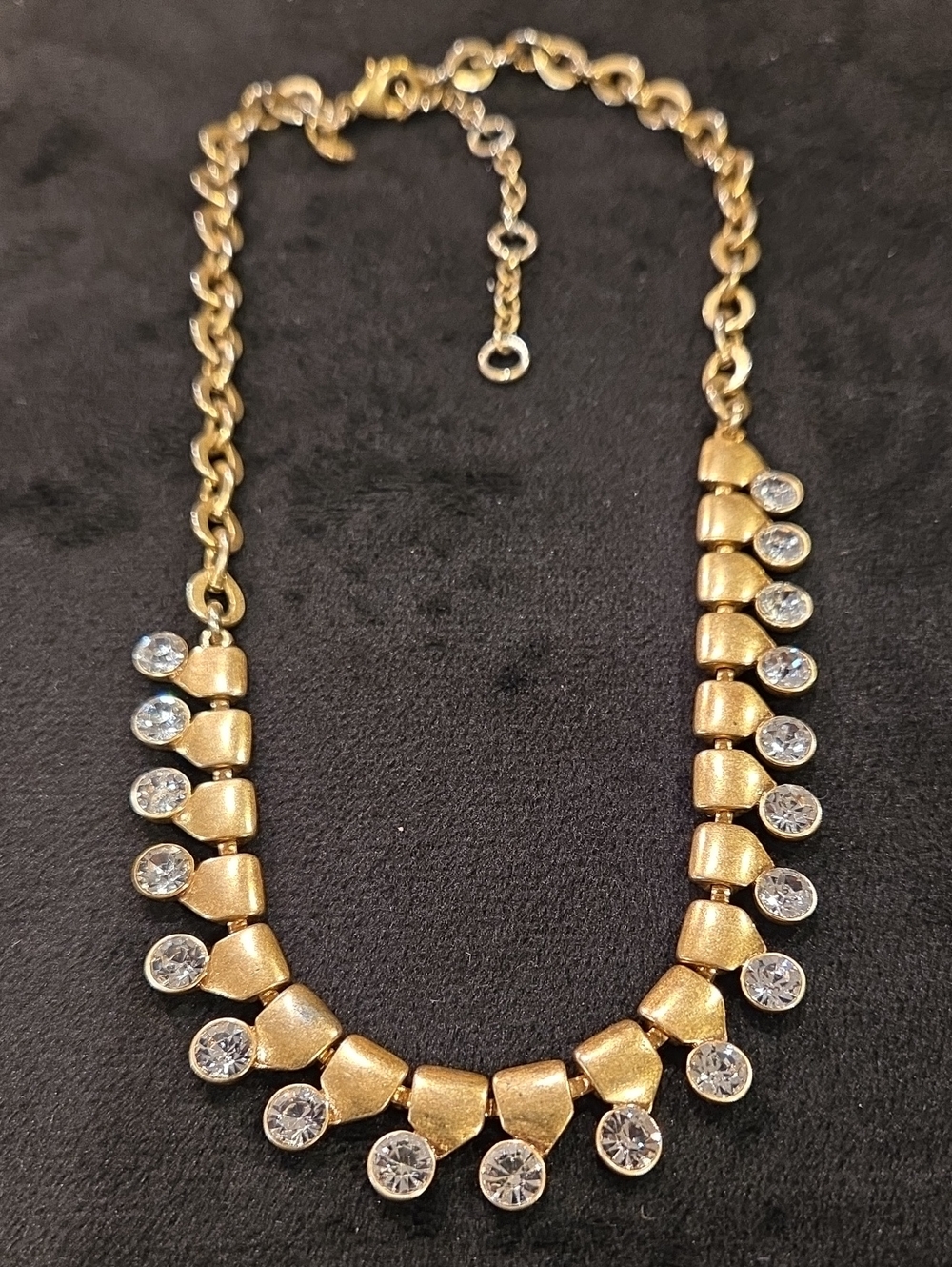 J. Crew Gold Crystal Drop Necklace